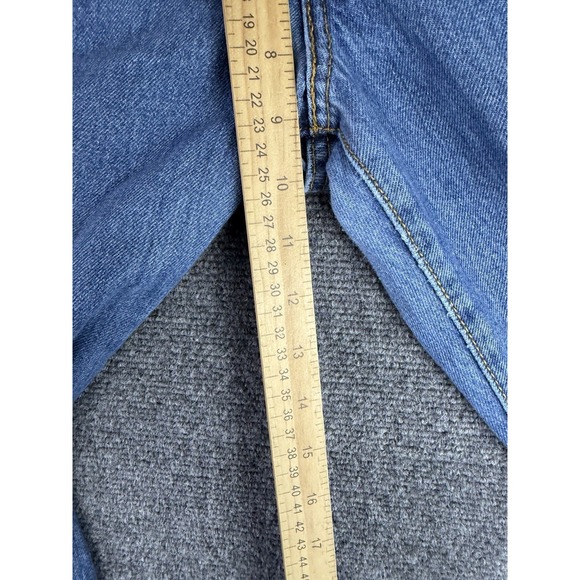 Levis Premium Womens 32 Blue Noughties Bell Low Rise Jeans Flare Wide Leg Denim - Picture 12 of 13